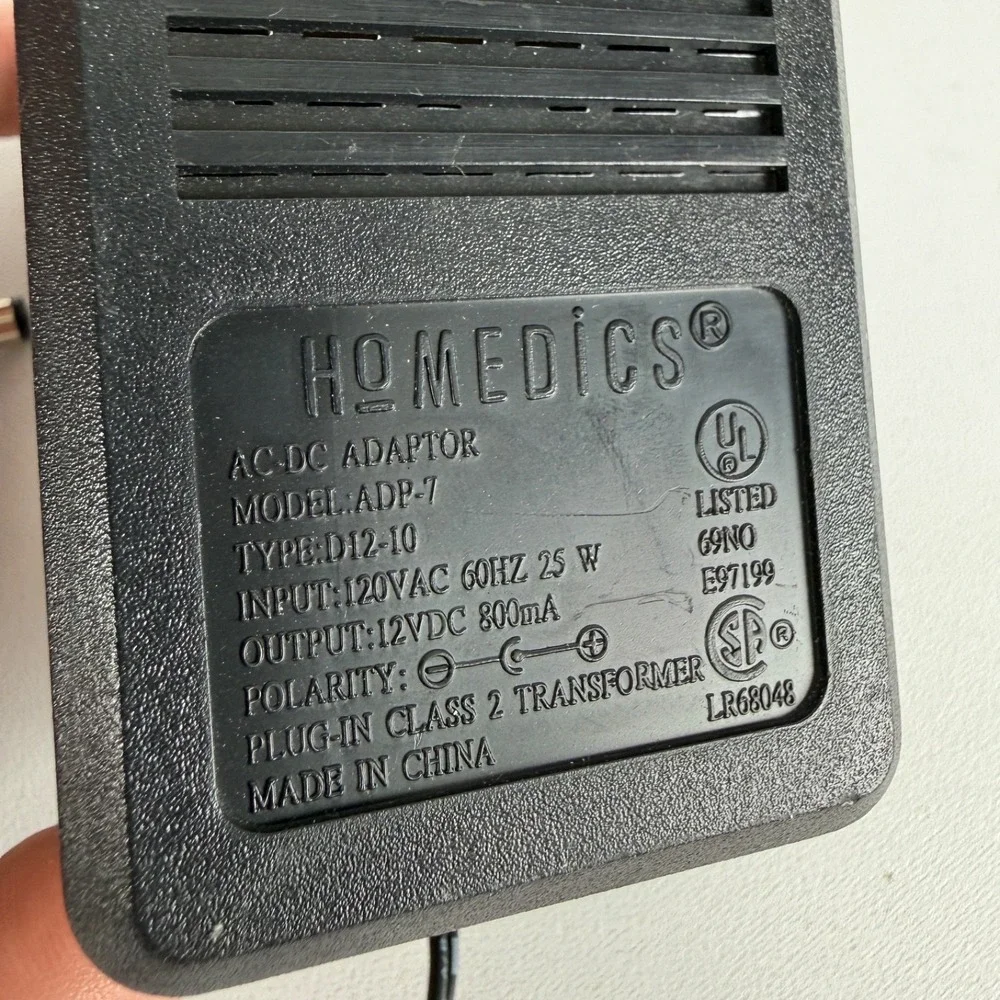 Genuine Homedics ADP-7 (D12-08A) AC/DC Power‎ Supply Adapter Class 2 Transformer